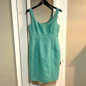 Nanette Lepore Demure Pleated Tweed Teal size 8